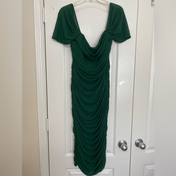 NWT Petal & Pup Nique Strapless Mesh Midi Dress- Emerald XL - Picture 3 of 6
